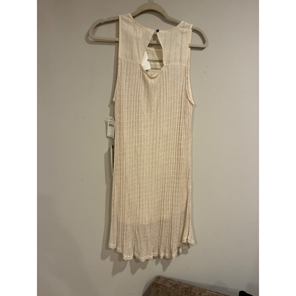 O'Neill Maja Sleeveless Ribbed Lace Trim Mini Dress Cream White SU7416002 M - Picture 9 of 10
